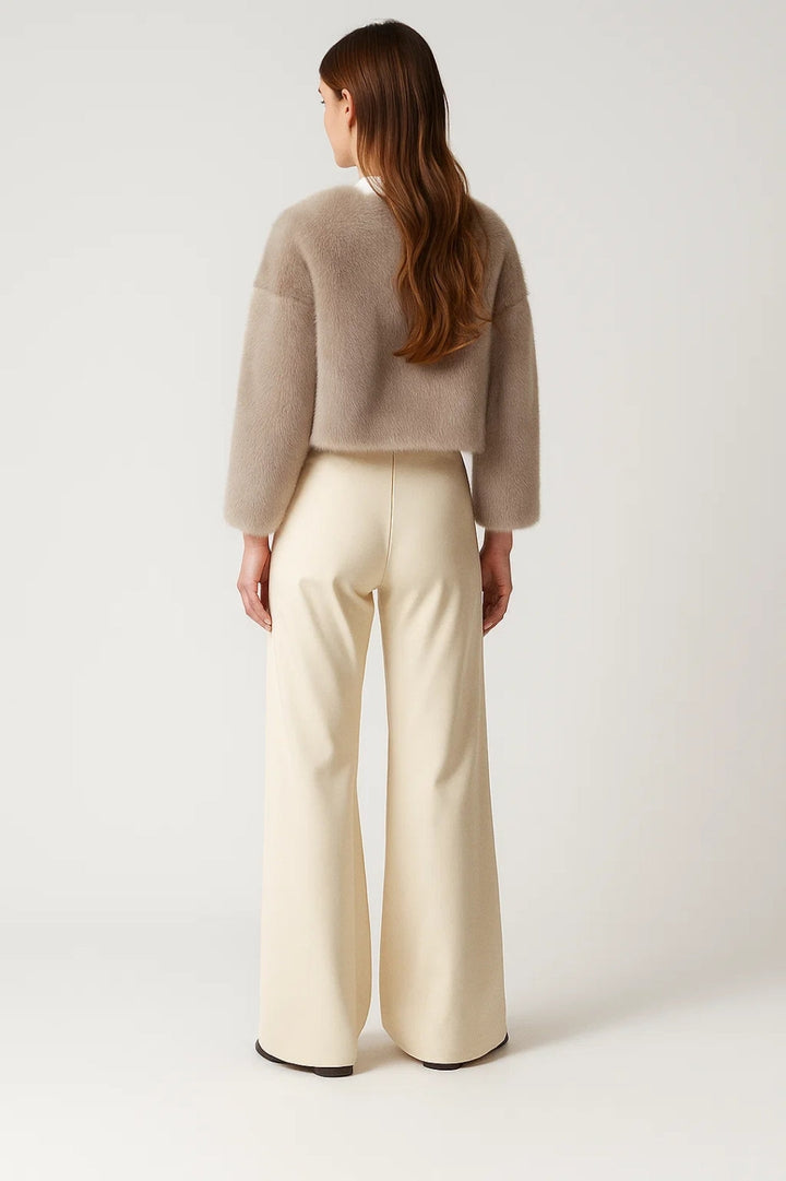 Kort imitationspälsjacka | Lyxig look | Svart eller beige