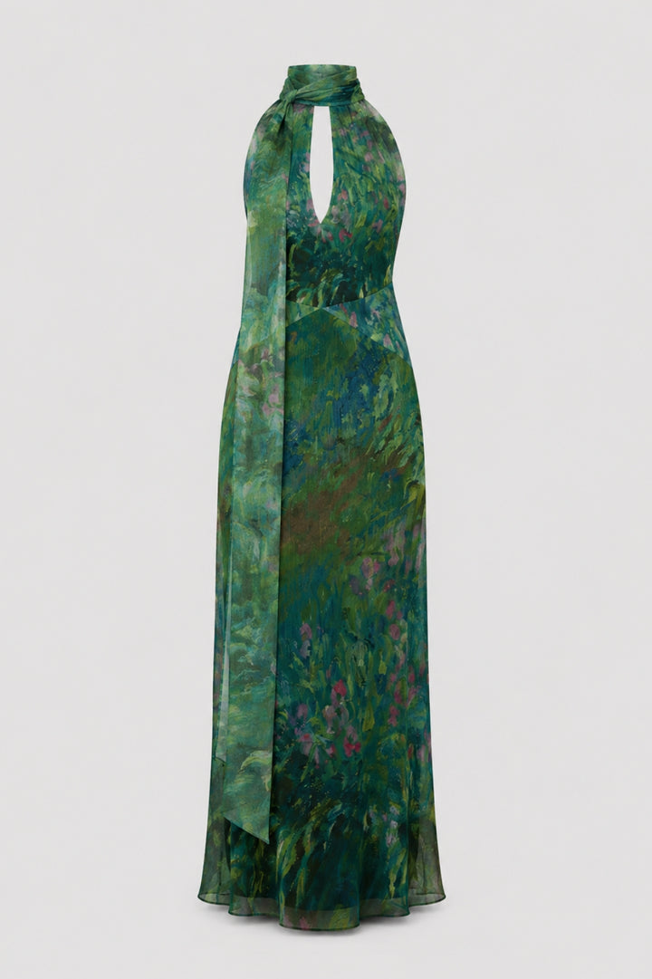Maisie - Monet Iris Print Maxi Klänning