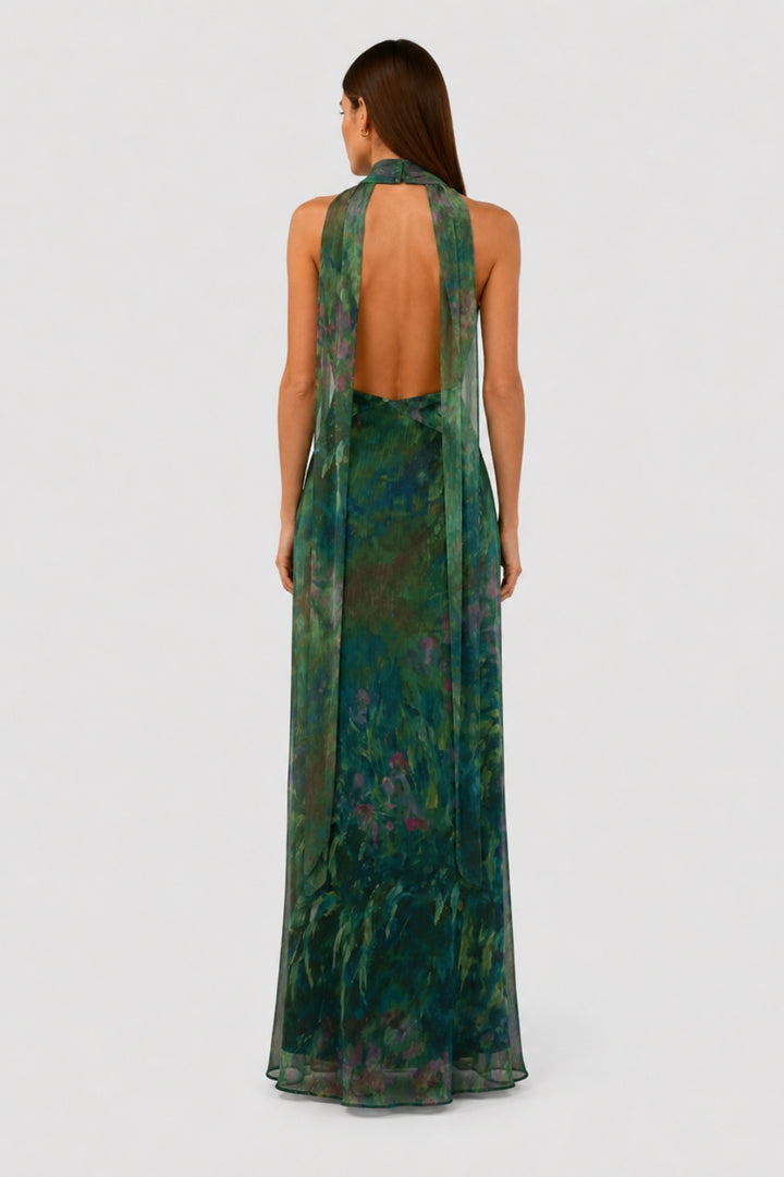 Maisie - Monet Iris Print Maxi Klänning