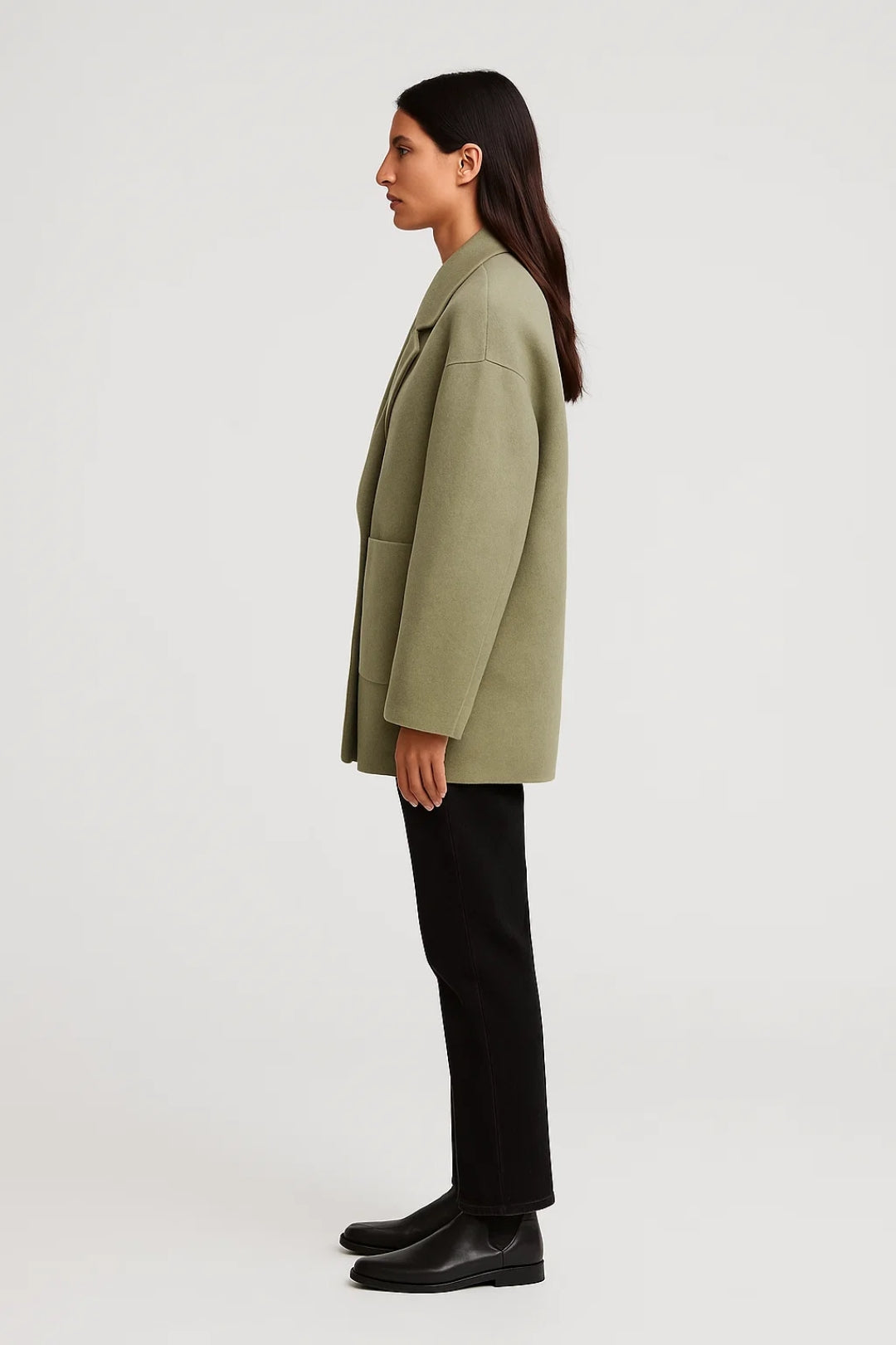 Damjacka | Elegant lång omlottjacka | Modern och perfekt för vintern