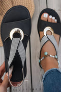 Marlenia | Platta Sandaler Med Metallspänne