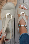 Marlenia | Platta Sandaler Med Metallspänne