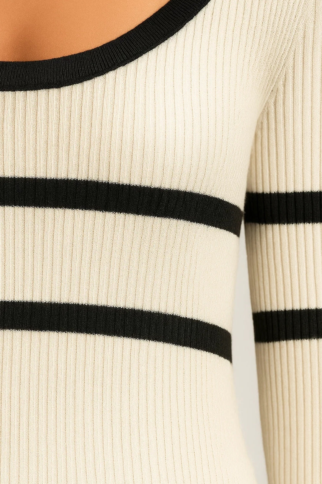 Maxiklänning för dam – ribbade ränder | Elegant, figurnära