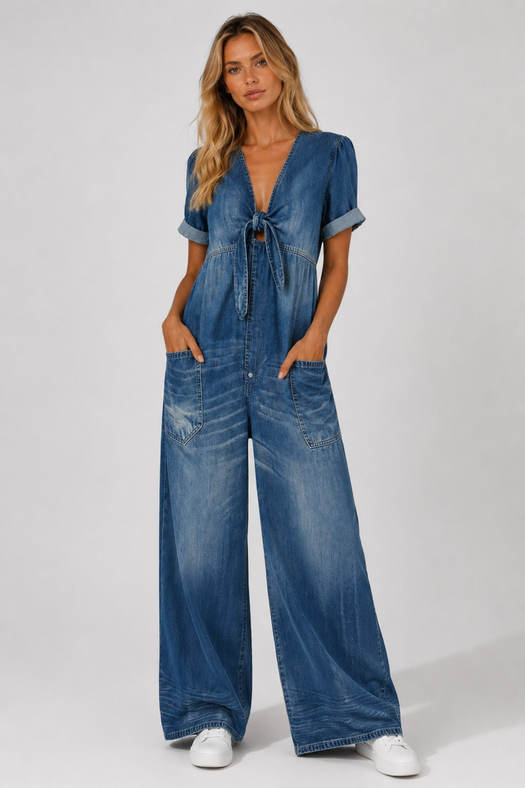 Maya | V-hals Kortärmad Jumpsuit