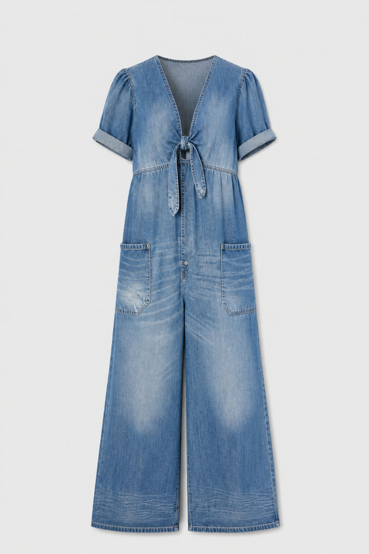 Maya | V-hals Kortärmad Jumpsuit