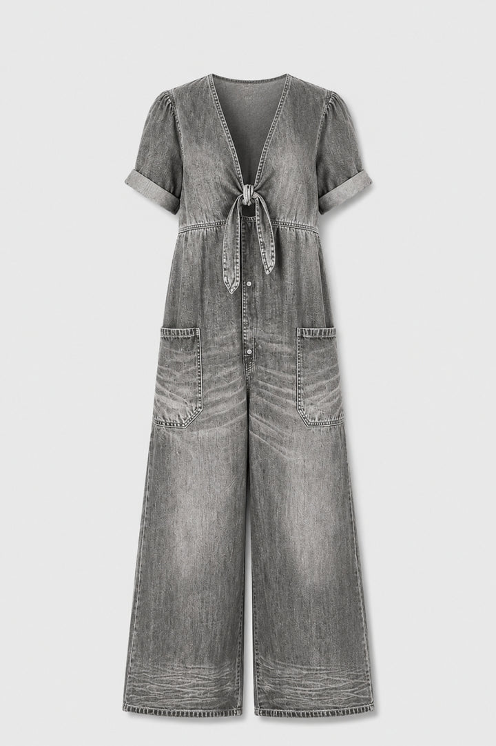 Maya | V-hals Kortärmad Jumpsuit