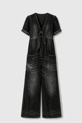 Maya | V-hals Kortärmad Jumpsuit