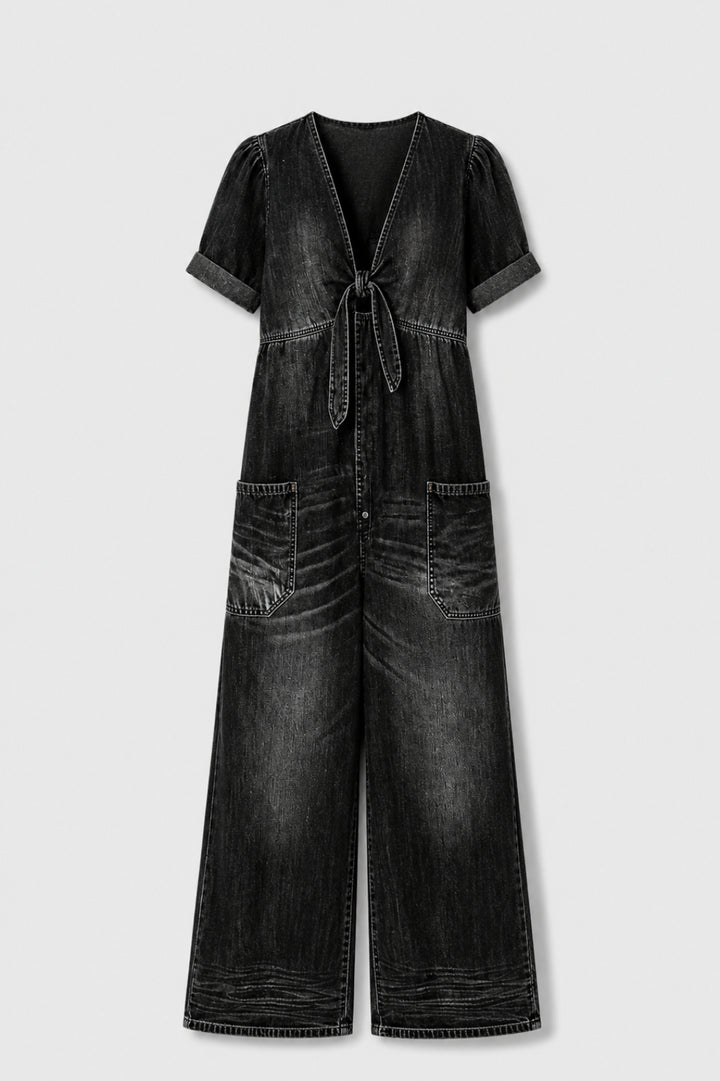 Maya | V-hals Kortärmad Jumpsuit