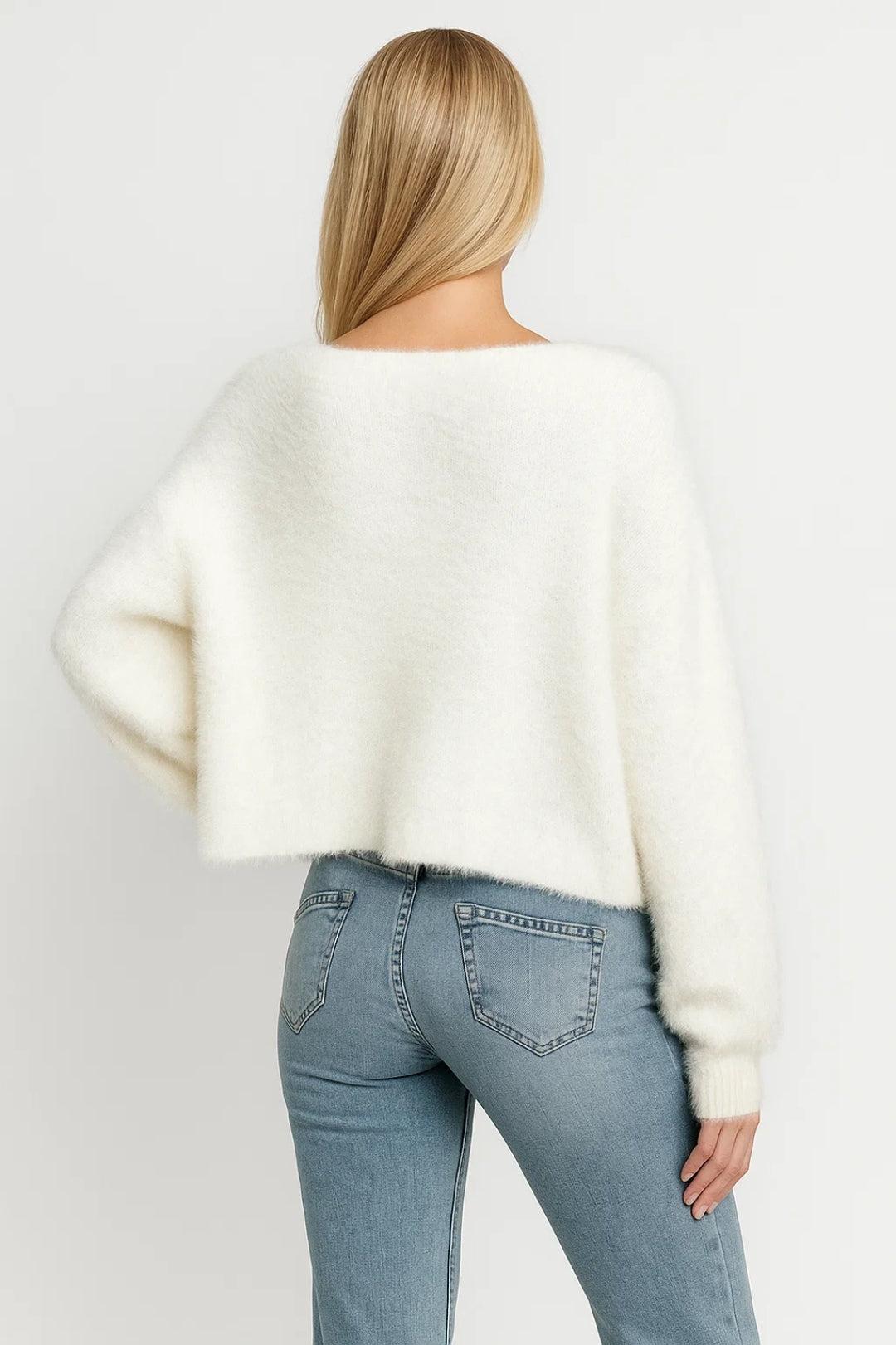 Mjuk cardigan | Öppen modell med pärldetalj | Elegant och bekväm