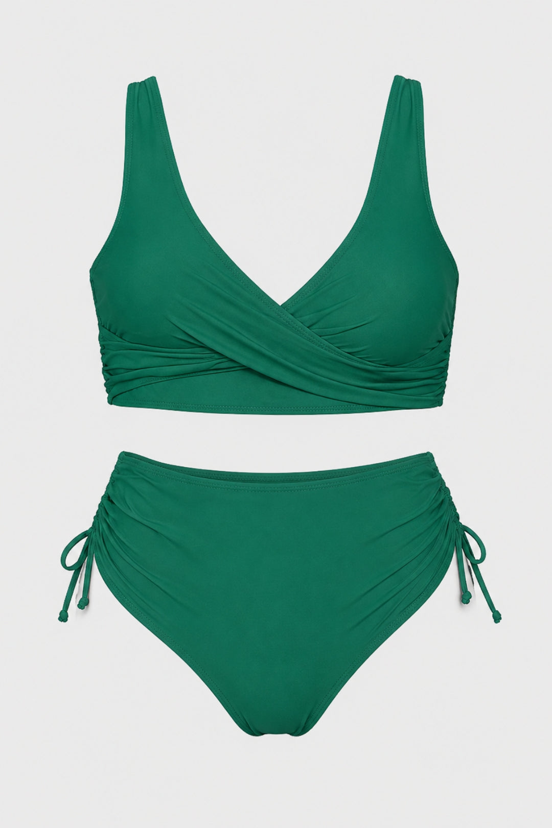 Noémie - Elegant Bikinikvinna Hög Midja med Korsad Top och Sidoband