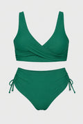 Noémie - Elegant Bikinikvinna Hög Midja med Korsad Top och Sidoband