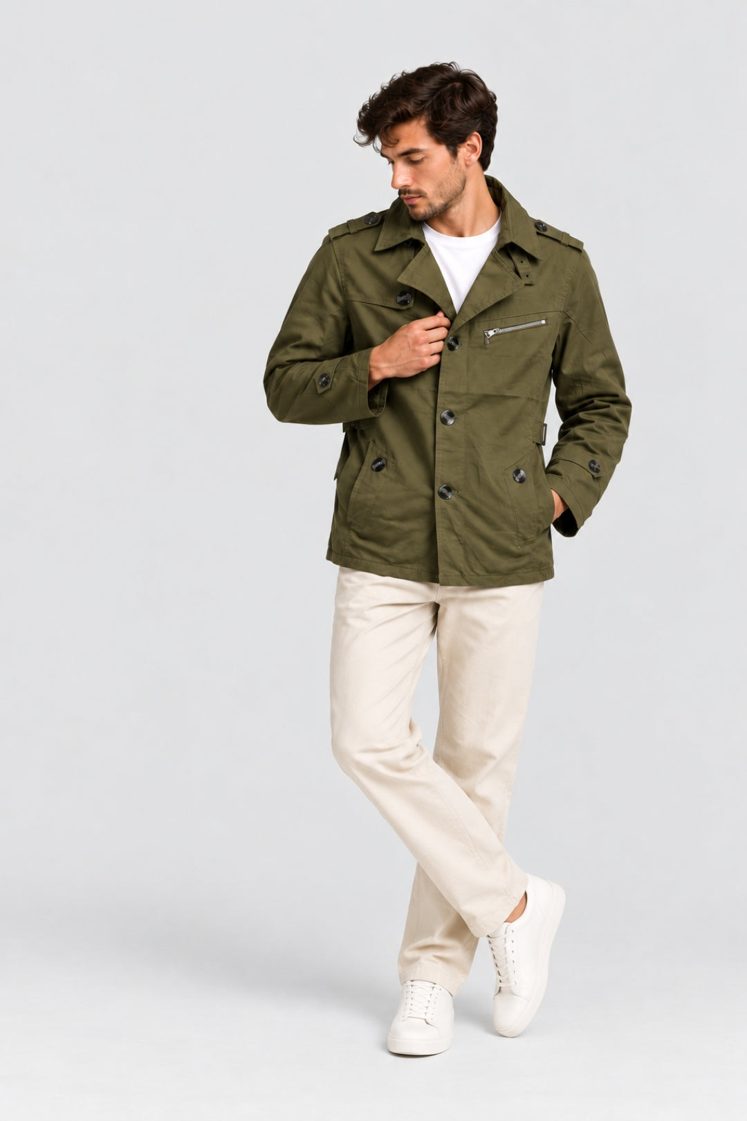 Parka med midjebälte för herrar