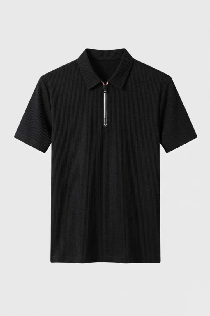 Polo Herr - Demi-Zip Ribbad | Avslappnad Affär