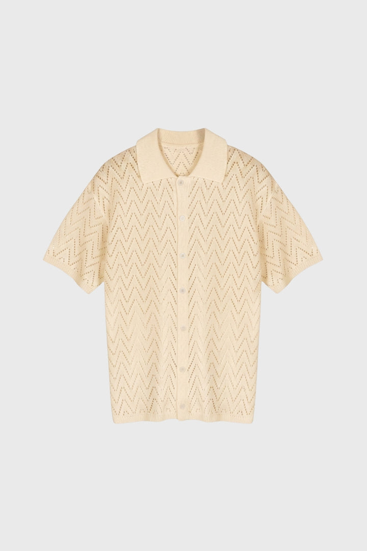 Polo Herr - Genombruten Mönster Geometrisk Klassisk Krage | Chic