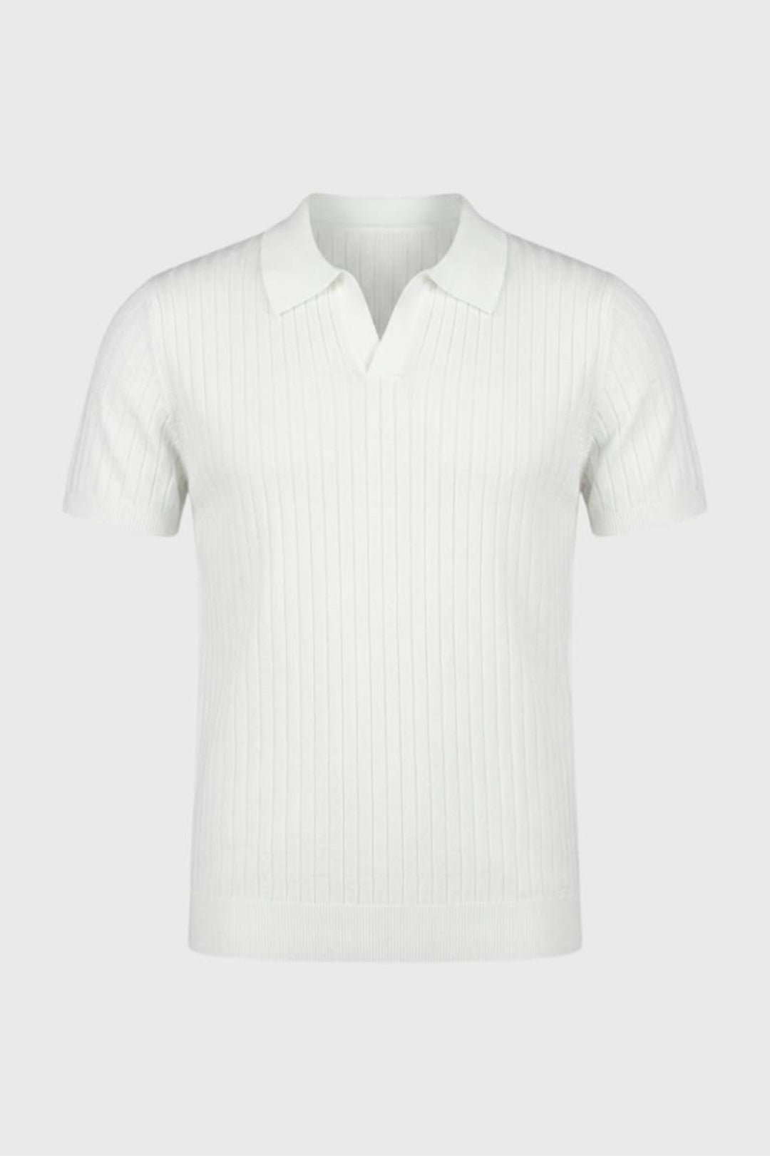 Polo Herr - Ribbad med Klassisk Krage | Elegant