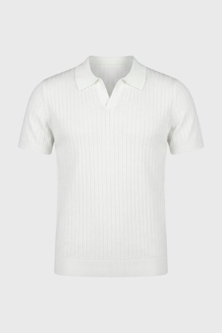 Polo Herr - Ribbad med Klassisk Krage | Elegant