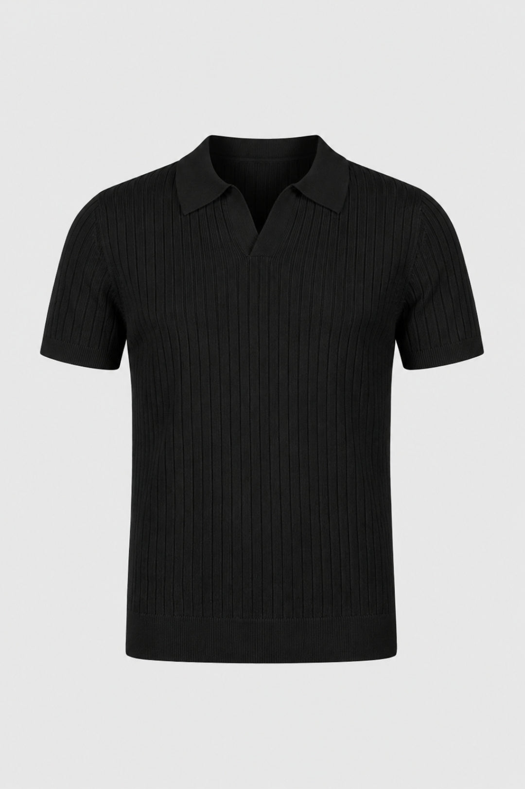 Polo Herr - Ribbad med Klassisk Krage | Elegant