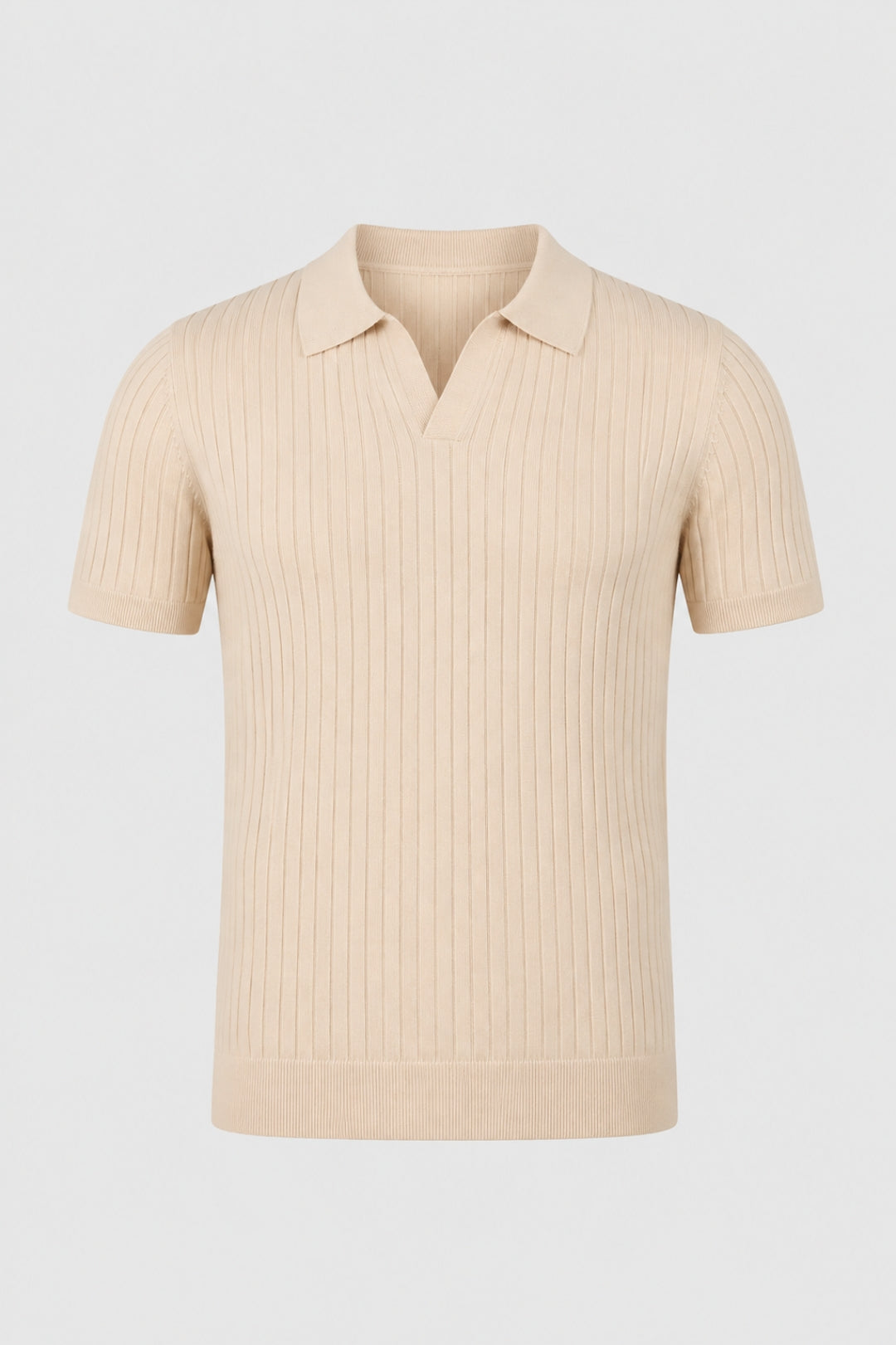 Polo Herr - Ribbad med Klassisk Krage | Elegant