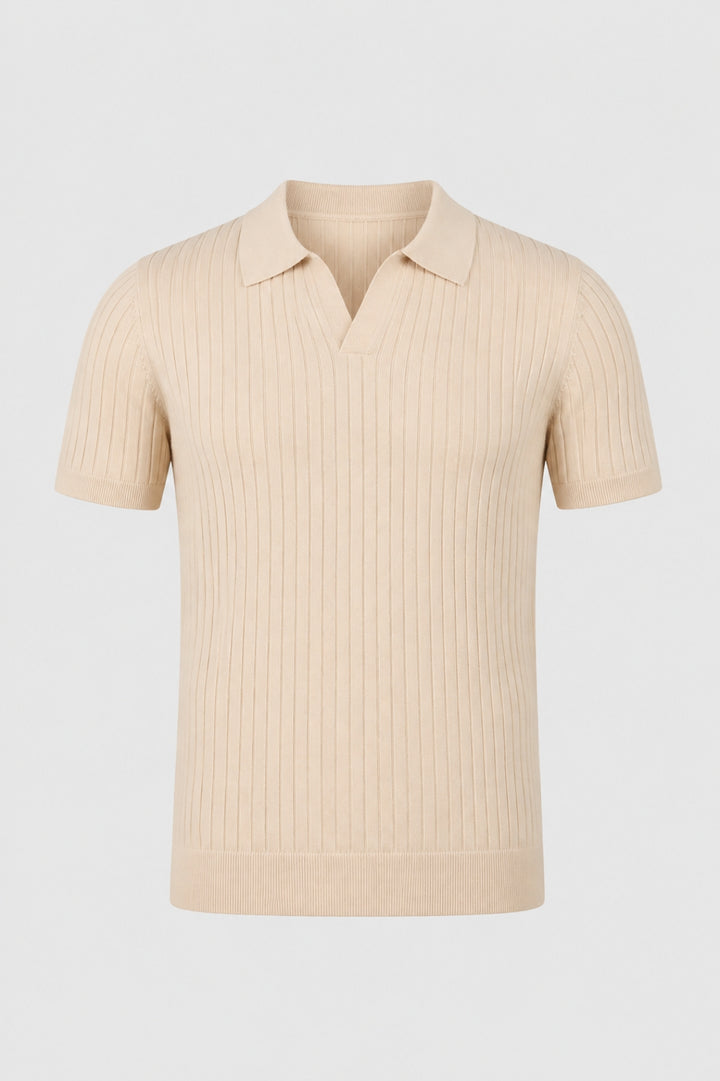 Polo Herr - Ribbad med Klassisk Krage | Elegant