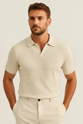 Polo Herr - Slim Fit Kort Ärmar med Öppen Polokrage | Casual