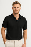 Polo Herr - Slim Fit Kort Ärmar med Öppen Polokrage | Casual