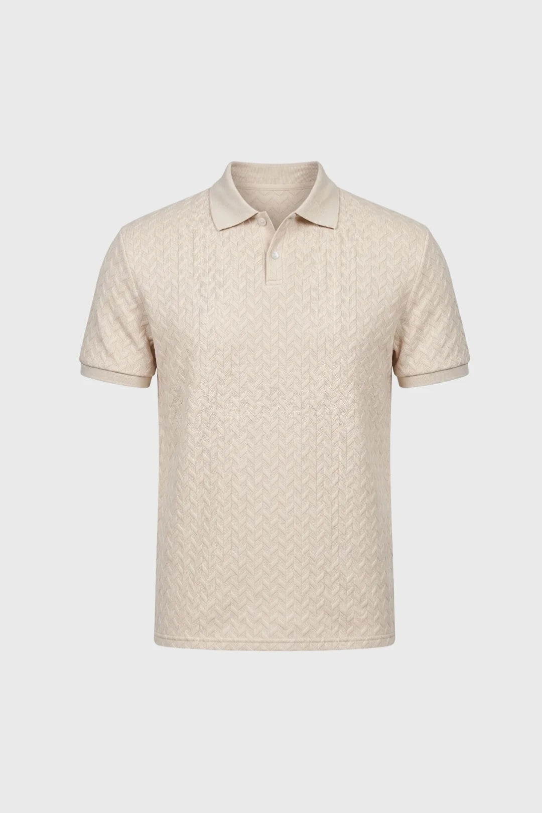 Polo Herr - Texturerat Chevronmönster Kortärmad | Raffinerad
