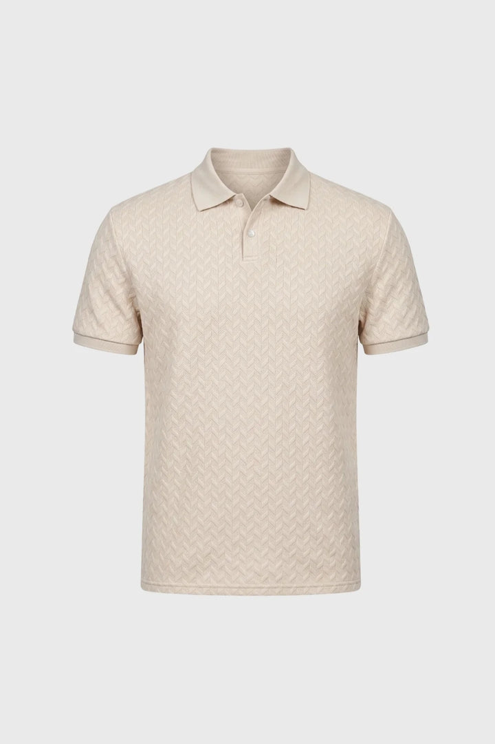 Polo Herr - Texturerat Chevronmönster Kortärmad | Raffinerad