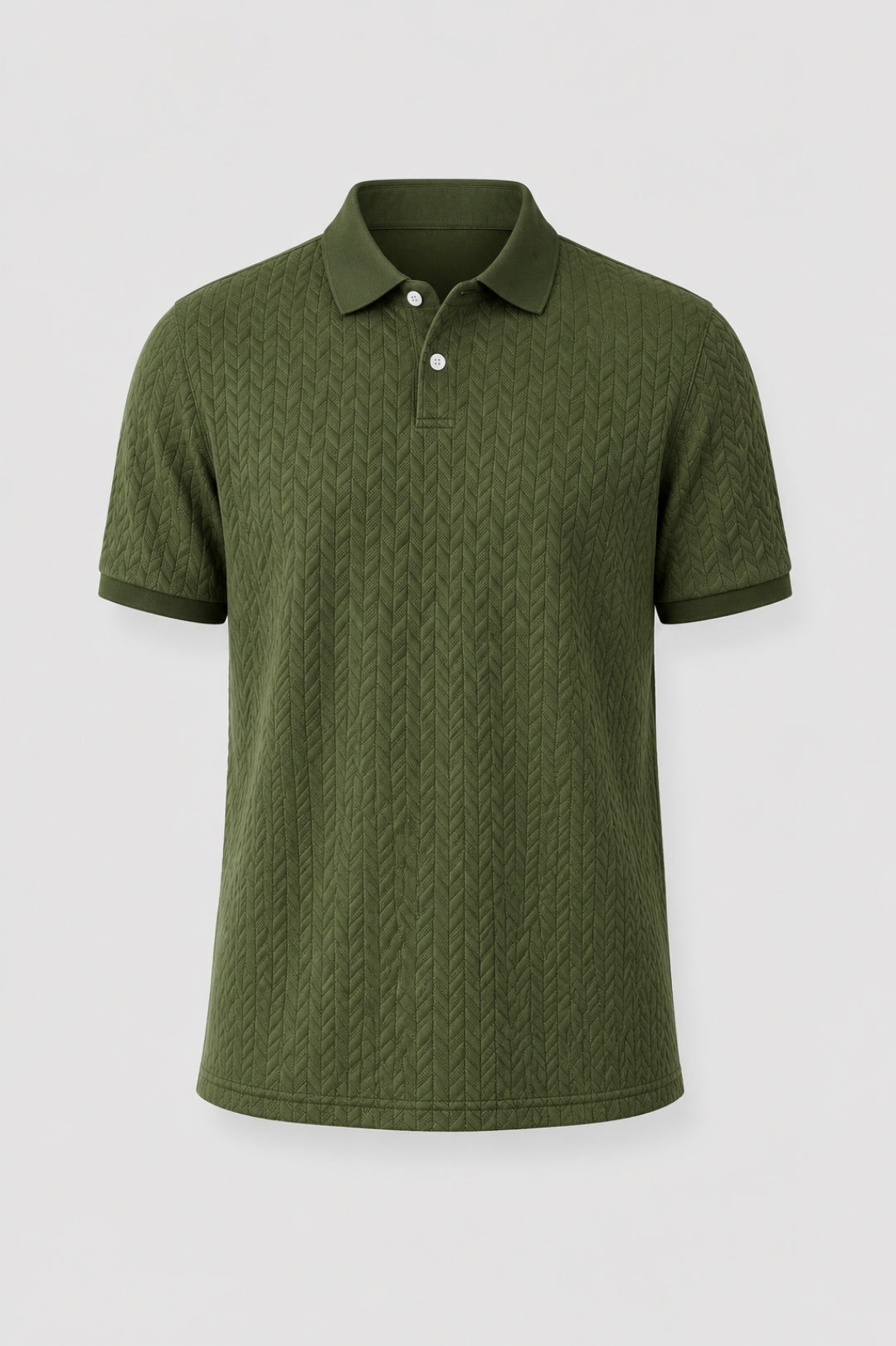 Polo Herr - Texturerat Chevronmönster Kortärmad | Raffinerad