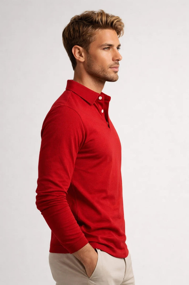 Polo Herrar - Långärmad Klassisk Krage Knappar | Chic Casual