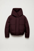 Quiltad damjacka | Kort pufferjacka med bred huva | Varm stadsstil