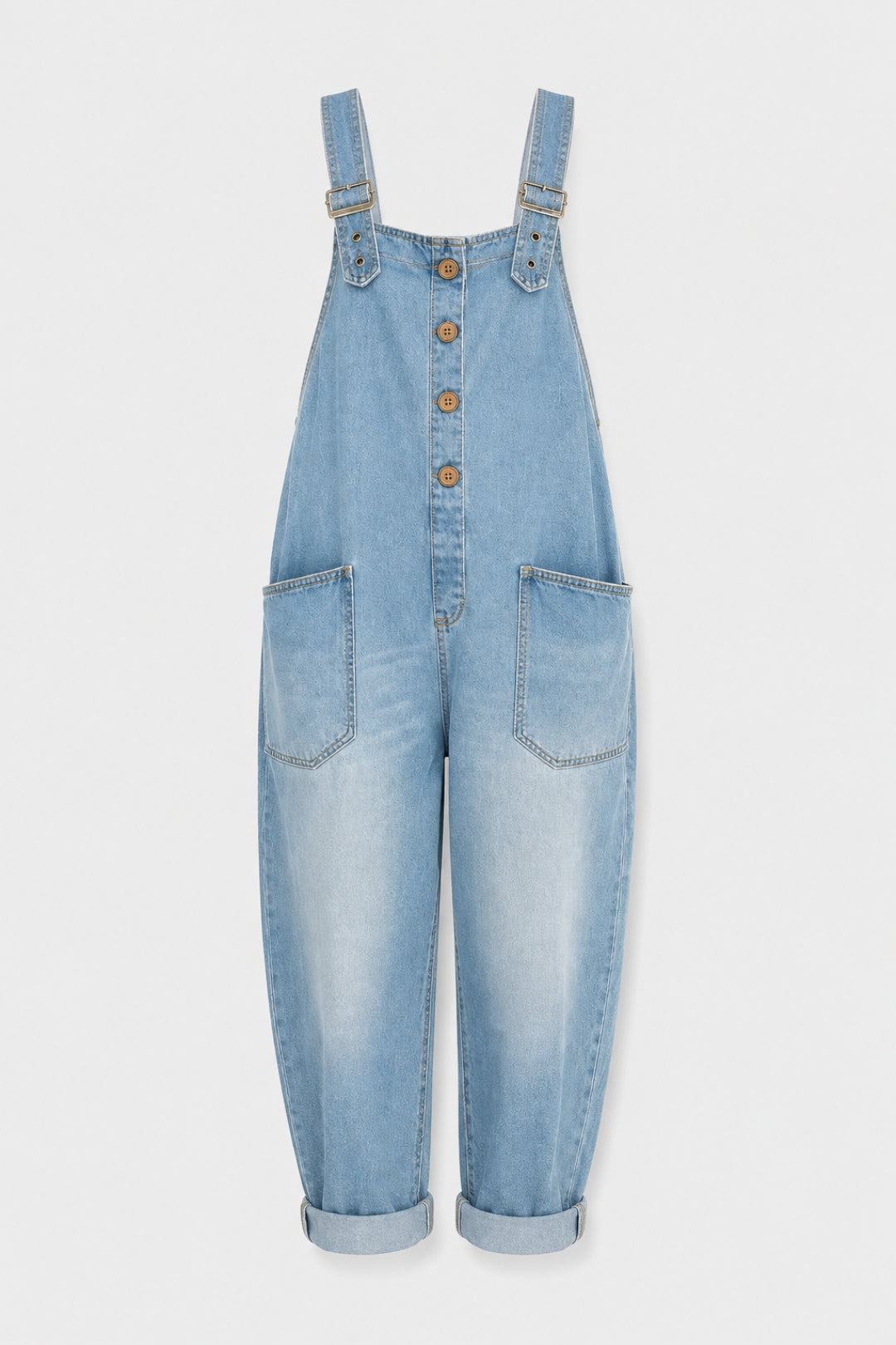 Saylor | Vintage Soft Denim-Look Overall med Justerbara Remmar
