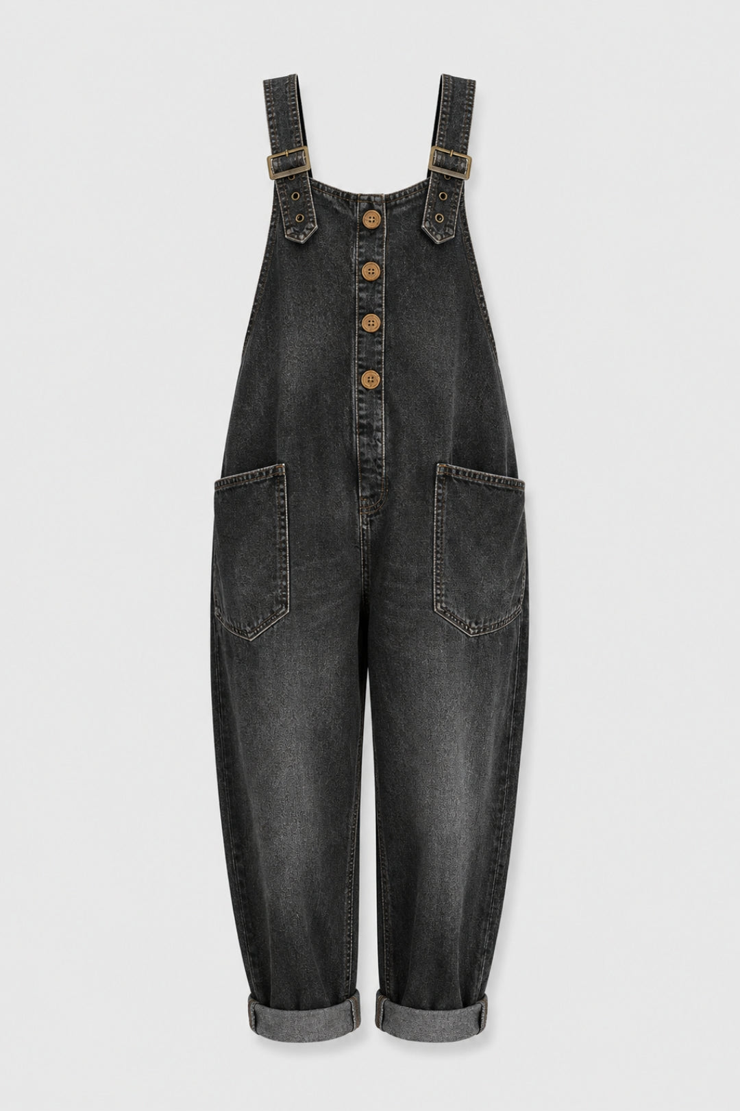 Saylor | Vintage Soft Denim-Look Overall med Justerbara Remmar