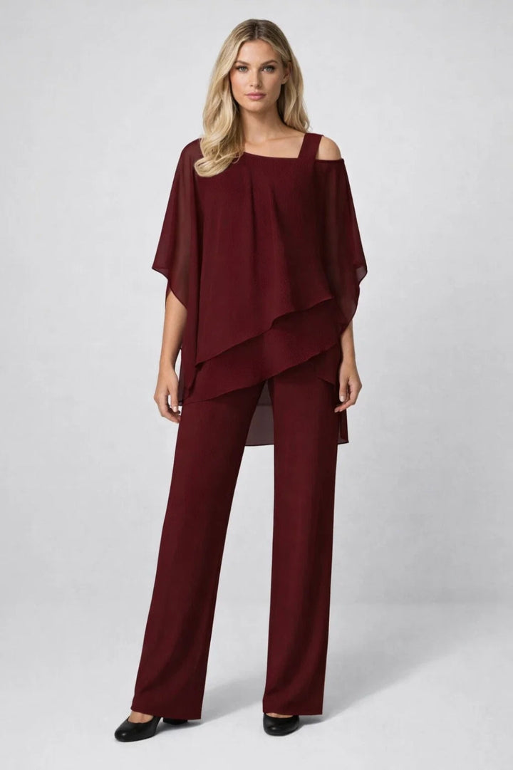 Set för kvinnor | Elegant outfit | Asymmetrisk axel för sommaren