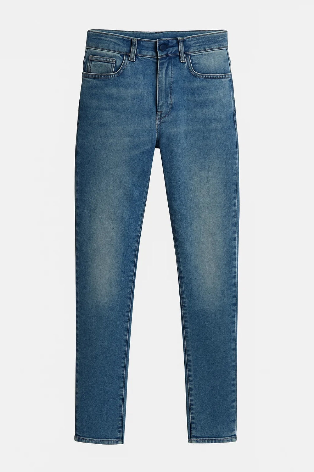 Slim Fit Mid-rise Jeans med fem fickor för män