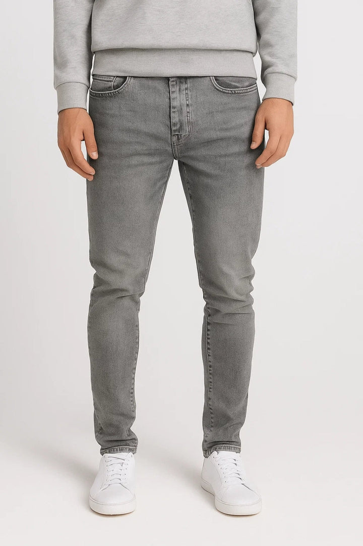 Slim Fit Mid-rise Jeans med fem fickor för män