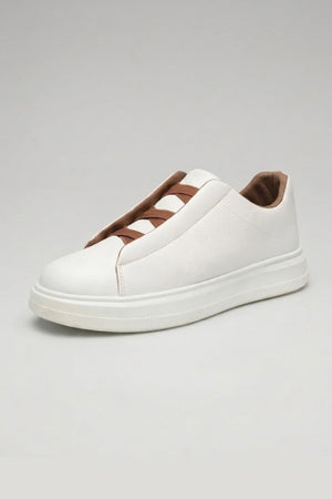 Sneakers för herrar - Lättviktsskor med låg profil och kontrasterande detaljer | Casual