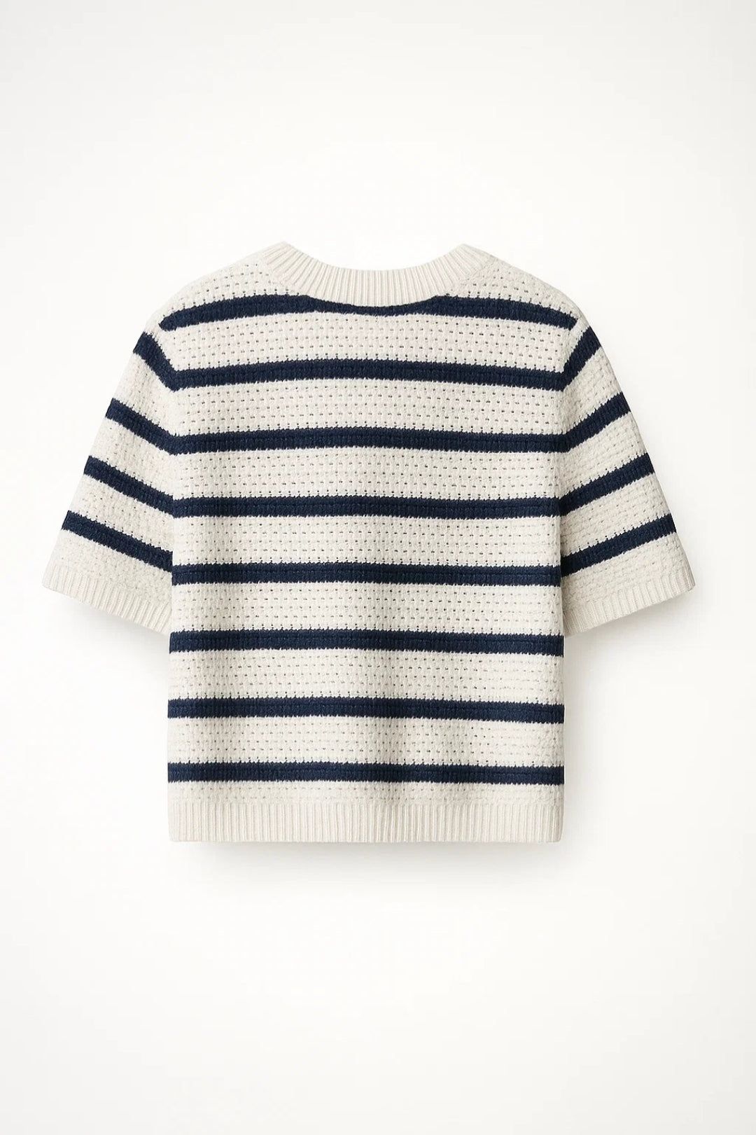 Sommar Cardigan med Korta Ärmar | Texturerad Stickning och Knappdetaljer
