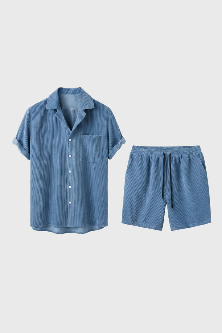Sommarset Herr - Kortärmad Skjorta med Shorts | Casual