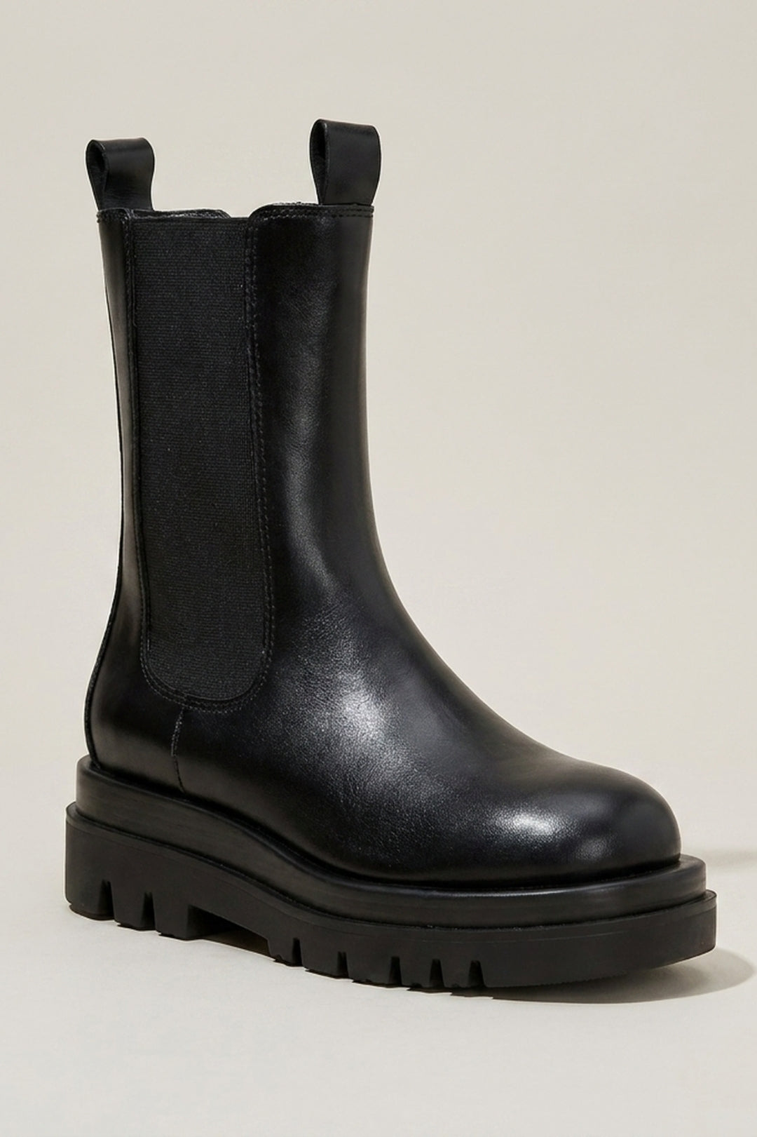 Ankelboots | Grov sula | Svart konstläder