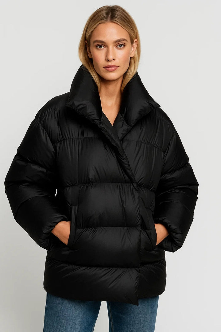 Vaddad damjacka | Oversized modell med hög krage | Varm och lätt