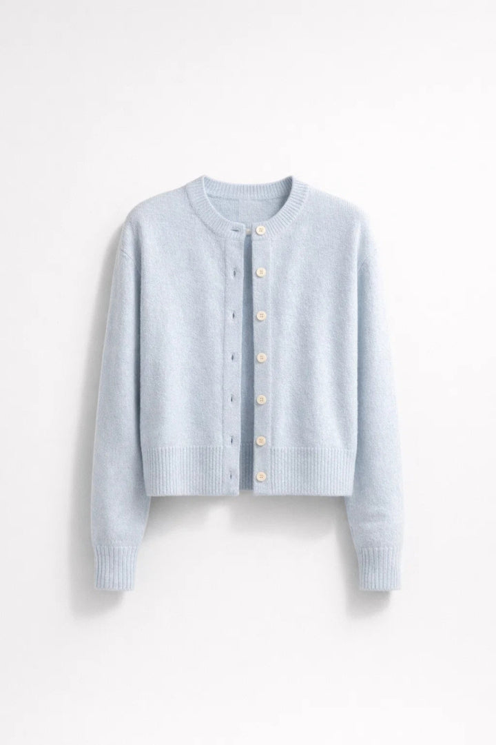Vår Cardigan för Damer | Fin Stickning &amp; Kort Snitt | Rund Halsringning
