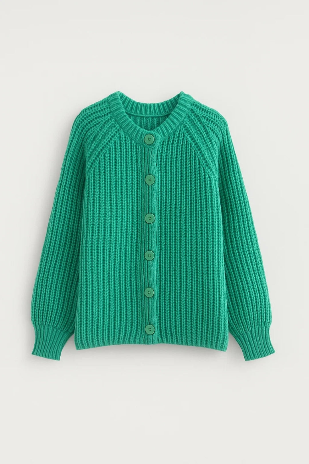 Vintercardigan för Damer | Tjock Stickning | Rakt Knäppt Design