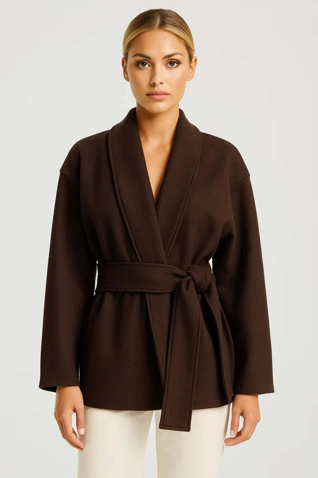 Wrap Coat Women | Kort kimonostil | Minimalistisk och elegant