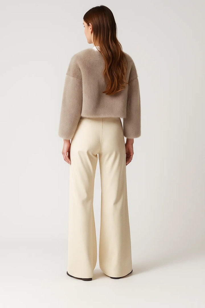 Kort imitationspälsjacka | Lyxig look | Svart eller beige