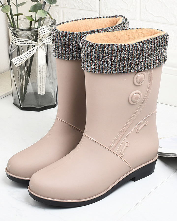 Gummistövlar dam i beige – fodrad