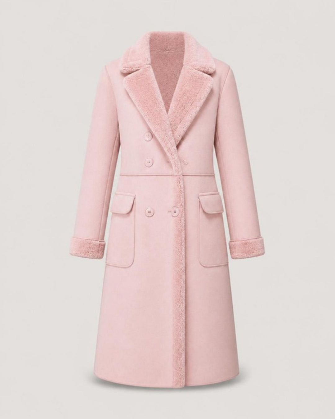 Kappa dam med teddyfoder i rosa, produktbild