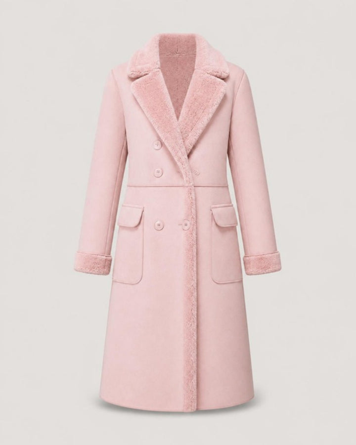 Kappa dam med teddyfoder i rosa, produktbild