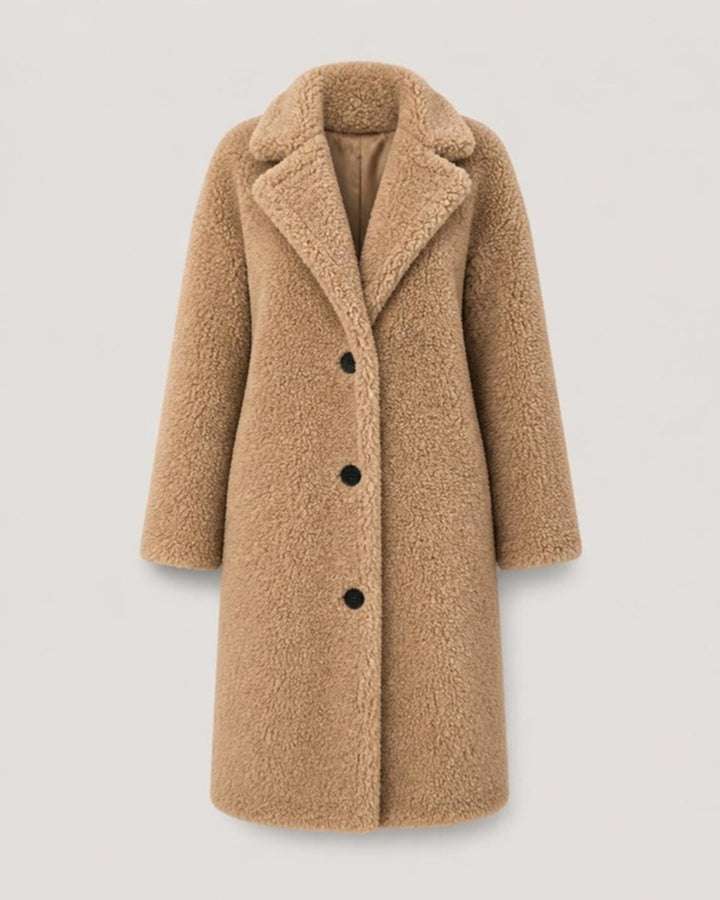 Teddykappa dam i beige, produktbild