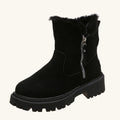 Varma vinterskor dam | Fodrade boots med dragkedja | Mockalook